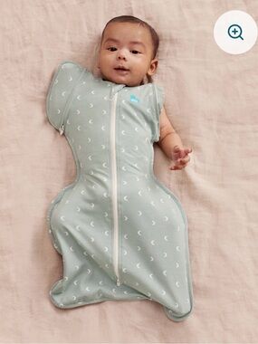 Love to Dream Sage Green Transition Swaddle with Moon Print